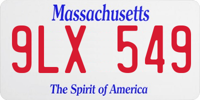 MA license plate 9LX549