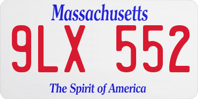 MA license plate 9LX552