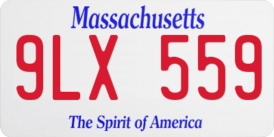 MA license plate 9LX559