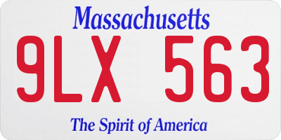 MA license plate 9LX563