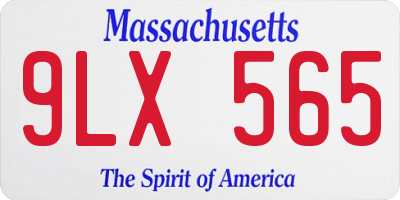MA license plate 9LX565