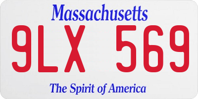 MA license plate 9LX569