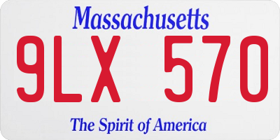 MA license plate 9LX570