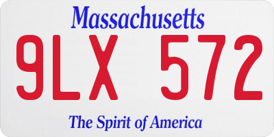 MA license plate 9LX572