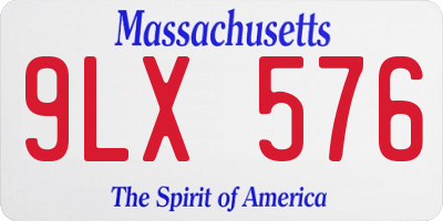 MA license plate 9LX576