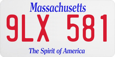 MA license plate 9LX581