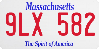 MA license plate 9LX582
