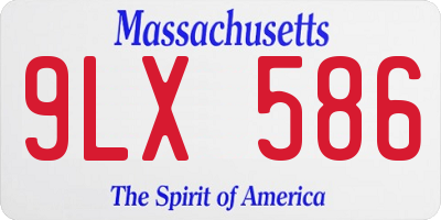 MA license plate 9LX586