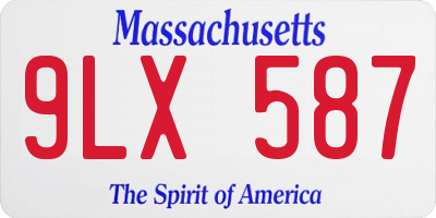 MA license plate 9LX587
