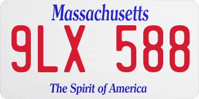 MA license plate 9LX588