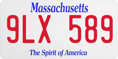 MA license plate 9LX589