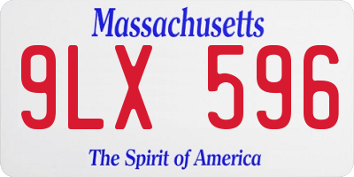 MA license plate 9LX596