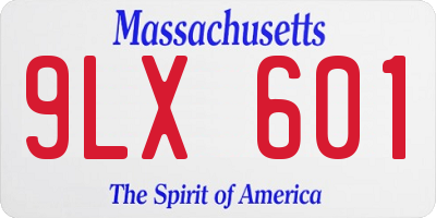 MA license plate 9LX601