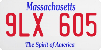 MA license plate 9LX605