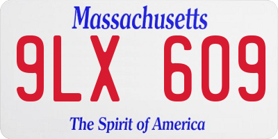 MA license plate 9LX609