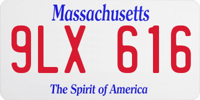 MA license plate 9LX616