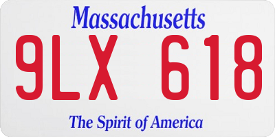 MA license plate 9LX618