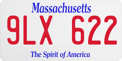 MA license plate 9LX622