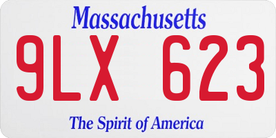 MA license plate 9LX623