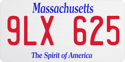 MA license plate 9LX625