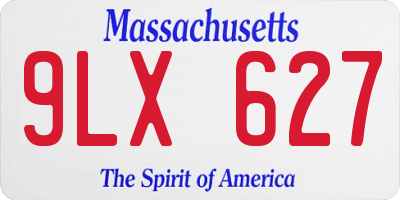 MA license plate 9LX627
