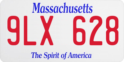 MA license plate 9LX628