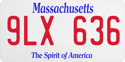 MA license plate 9LX636