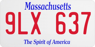 MA license plate 9LX637