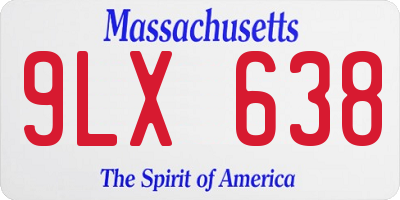 MA license plate 9LX638