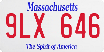 MA license plate 9LX646