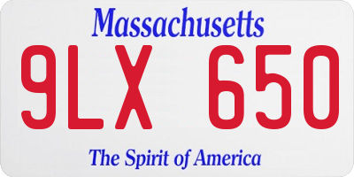 MA license plate 9LX650