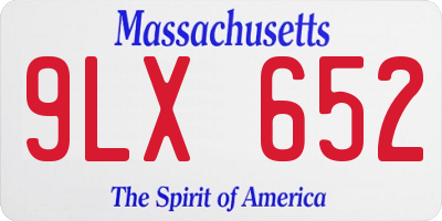MA license plate 9LX652