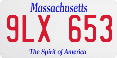 MA license plate 9LX653