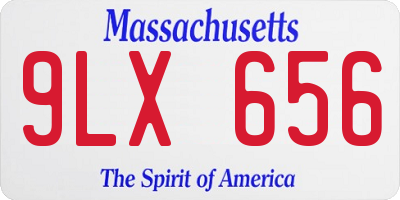 MA license plate 9LX656