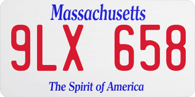 MA license plate 9LX658