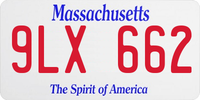 MA license plate 9LX662