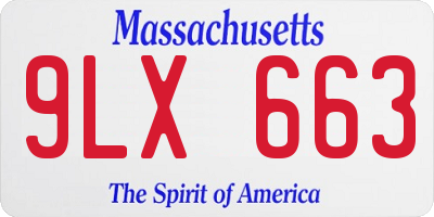 MA license plate 9LX663