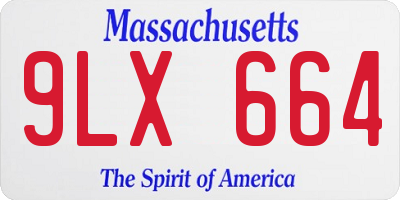 MA license plate 9LX664