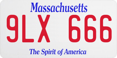 MA license plate 9LX666