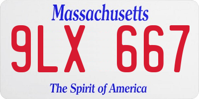 MA license plate 9LX667