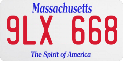 MA license plate 9LX668