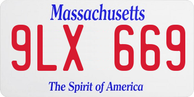 MA license plate 9LX669