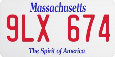 MA license plate 9LX674