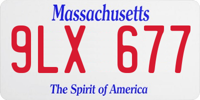 MA license plate 9LX677