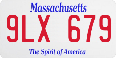 MA license plate 9LX679