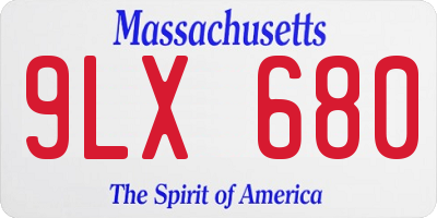 MA license plate 9LX680