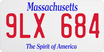MA license plate 9LX684