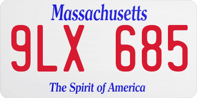 MA license plate 9LX685