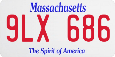 MA license plate 9LX686