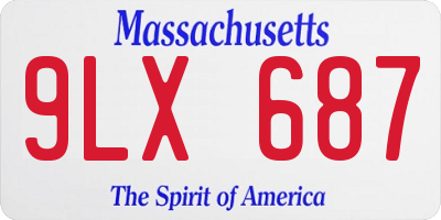 MA license plate 9LX687
